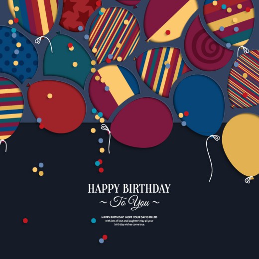 创意气球生日卡片矢量素材普贤居素材网精选