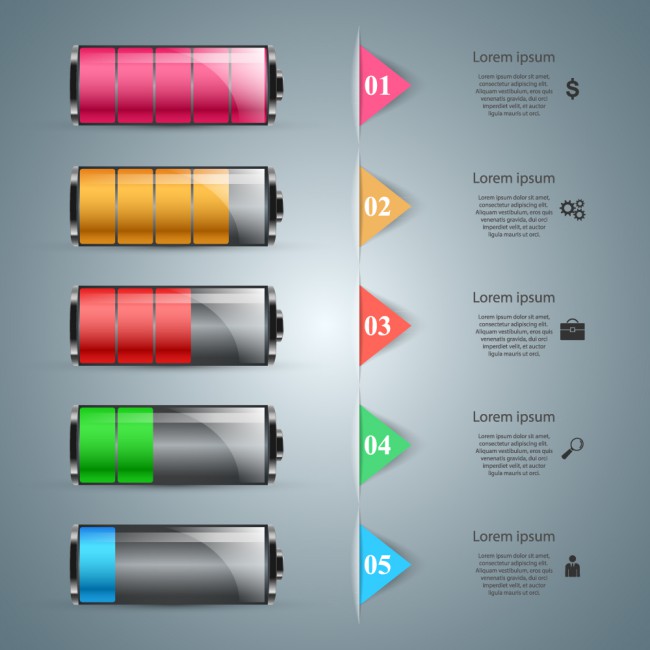 创意电池商务信息图矢量素材16素材网精选