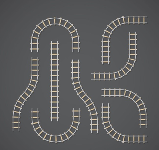 9款创意铁路轨道矢量素材16素材网