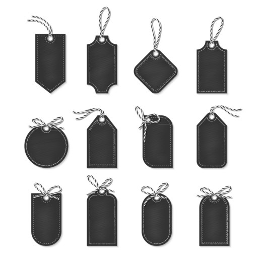 12款黑色空白吊牌设计矢量素材素材
