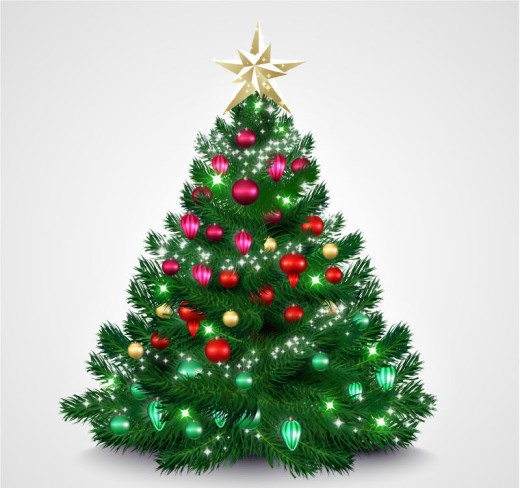 精美节日圣诞树矢量素材普贤居素材