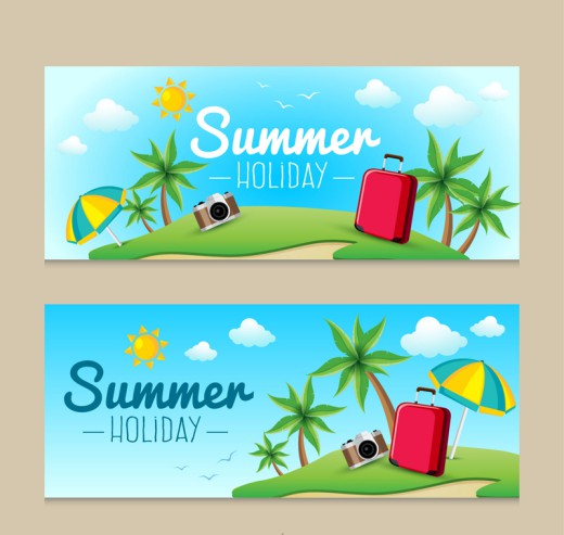 2款夏季假期banner矢量素材16素材网精选