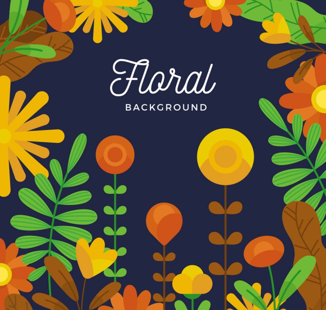 抽象彩色花卉设计矢量素材16图库网精选