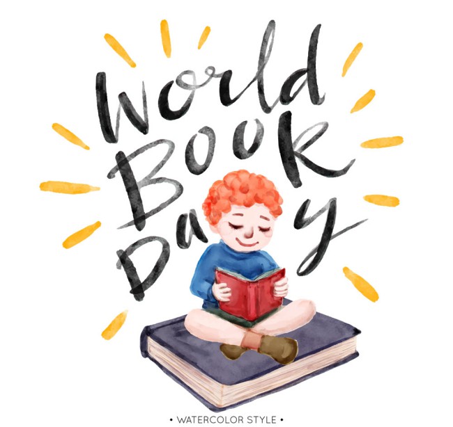 彩绘世界图书日阅读男孩矢量素材16图库网精选