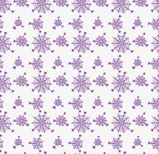 万圣节紫色蜘蛛网无缝背景矢量素材16图库网精选