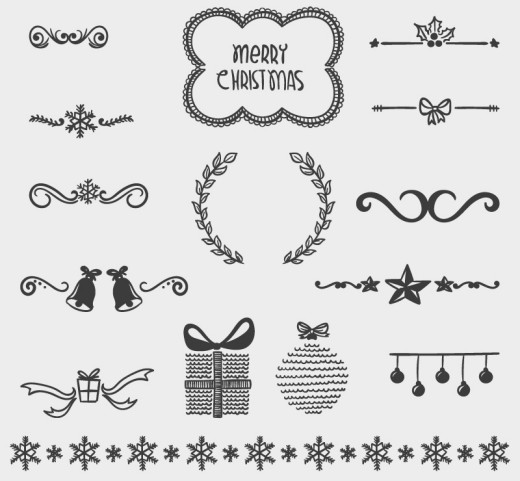 15款圣诞装饰花边矢量素材16设计网