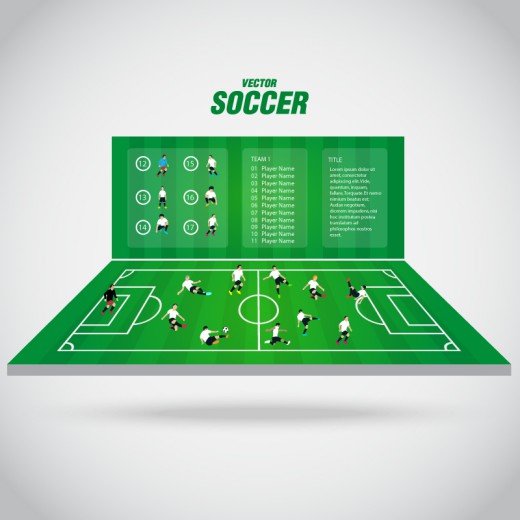 创意足球赛插画矢量素材16设计网精选