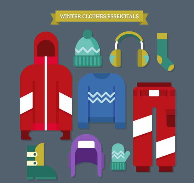 9款彩色质感冬季服饰矢量素材素材中国网精选