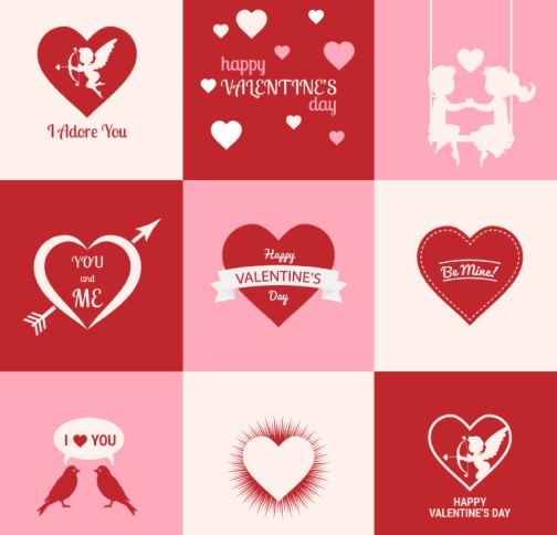 9款创意情人节卡片矢量素材16图库网精选