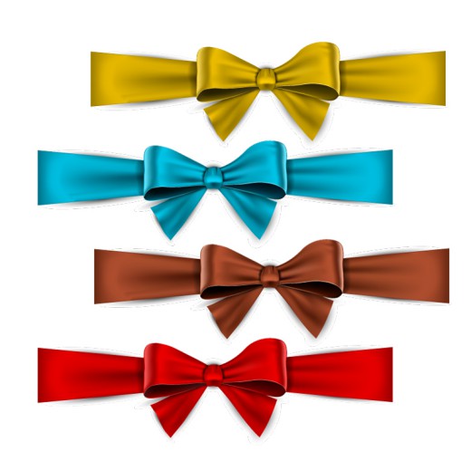 4款彩色蝴蝶结丝带矢量素材16设计
