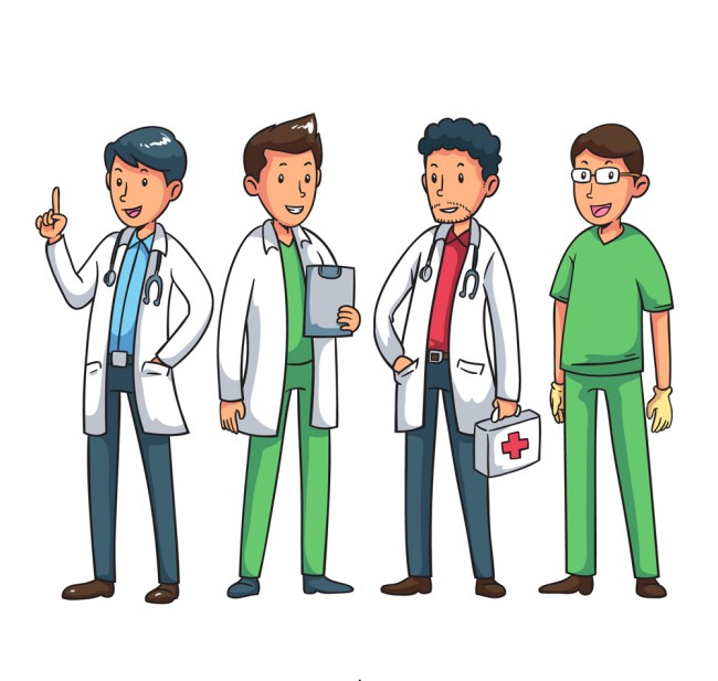 4款卡通男医务人员矢量素材素材中国网精选