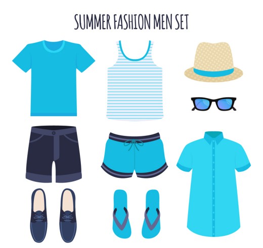 9款时尚夏季男士服饰矢量素材16素材网精选