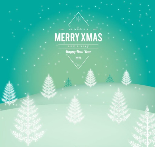 白色雪原圣诞树背景矢量素材普贤居素材网精选