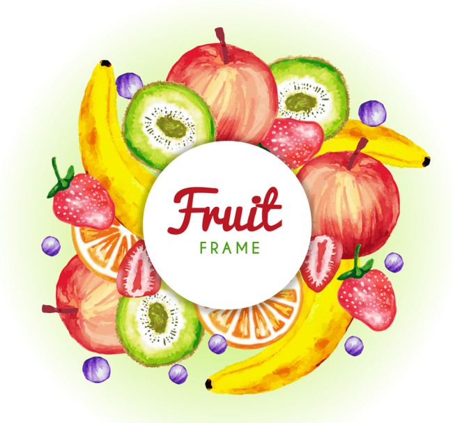 水彩绘水果框架设计矢量图16图库网精选