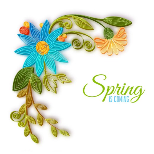创意春季蓝色立体花朵插画矢量图16图库网精选