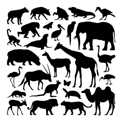 27款野生动物剪影矢量素材16设计网