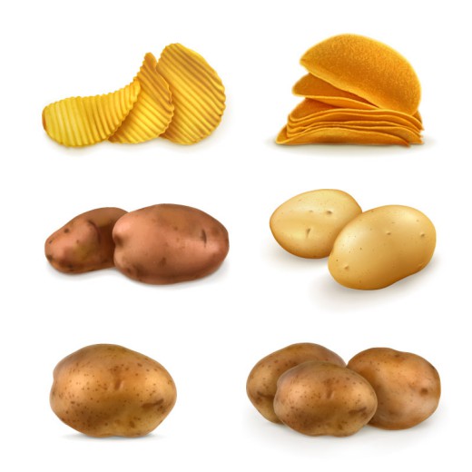 6款土豆与薯片图标矢量素材素材天