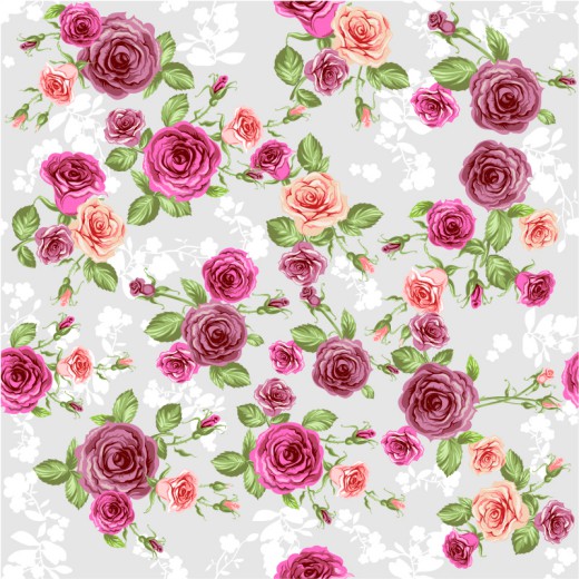玫瑰花卉背景矢量素材16设计网精选