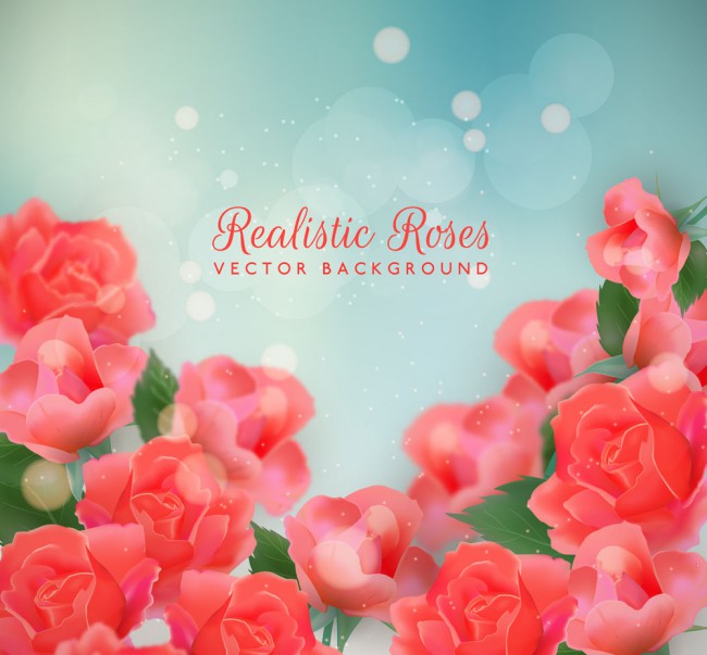 美丽红色玫瑰花丛设计矢量图16图库网精选