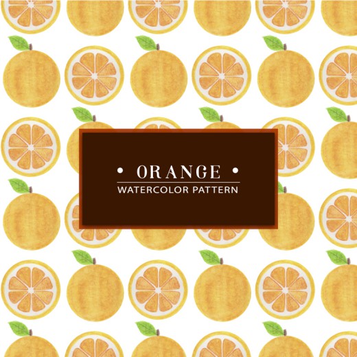水彩绘橘子无缝背景矢量素材16素材网精选