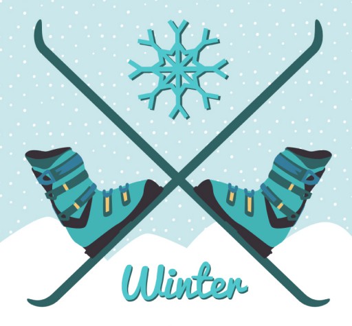 卡通冬季滑雪板矢量素材16设计网精选