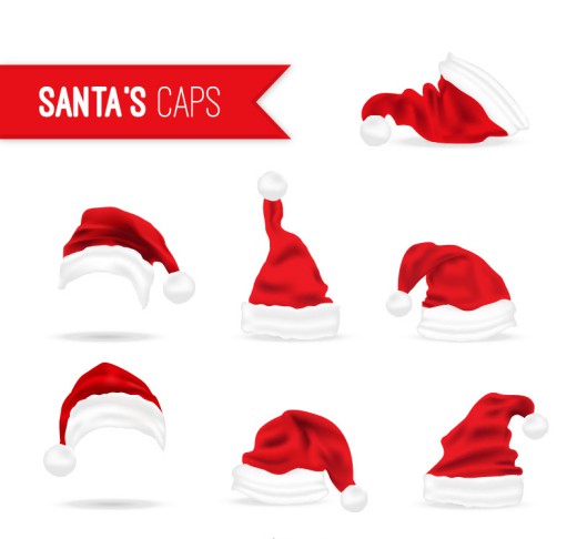 7款红色圣诞帽矢量素材16图库网精选