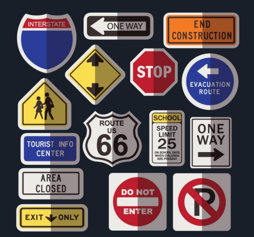 15款道路交通标志牌矢量图素材天下
