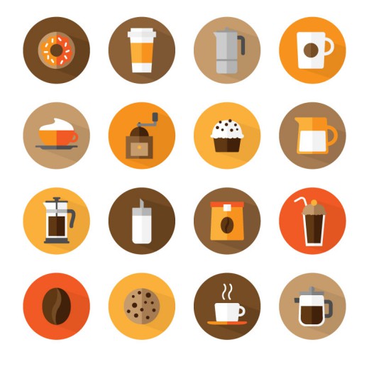 16款咖啡甜品图标矢量素材16图库网