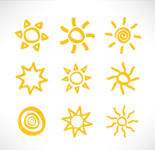 9款手绘太阳图标矢量素材16设计网精选