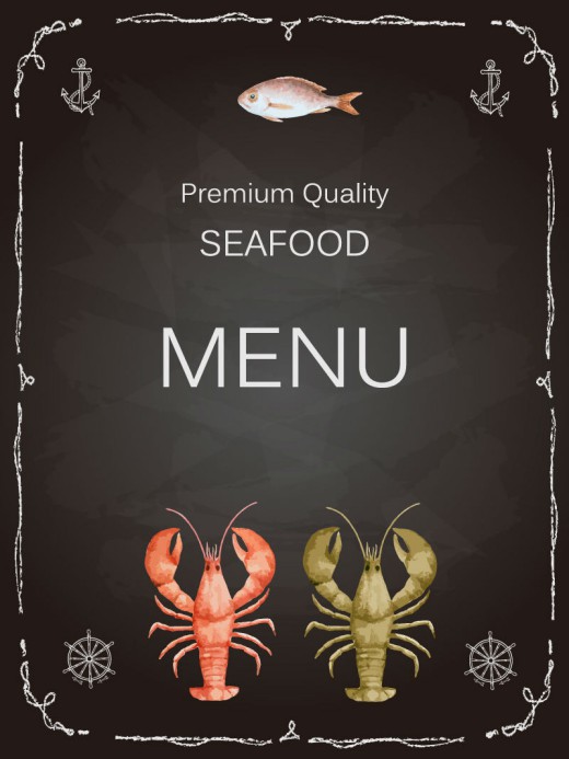 创意海鲜食品菜单矢量图素材中国网