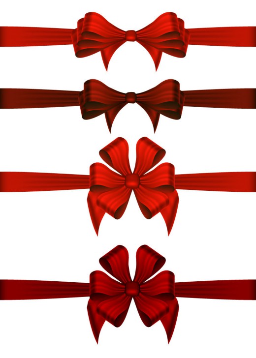 红色蝴蝶结丝带矢量素材16设计网精选