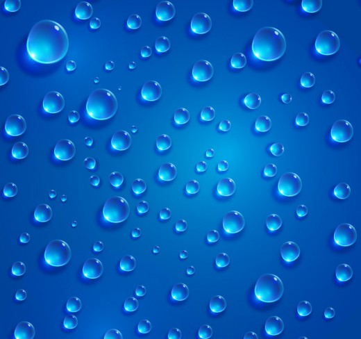 晶莹水珠蓝色背景矢量素材素材中国网精选