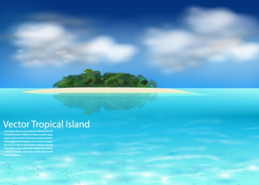 精美热带岛屿背景矢量素材16素材网精选