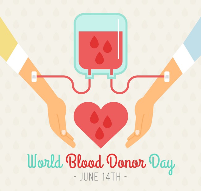 创意世界献血者日献血的手臂矢量图普贤居素材网精选