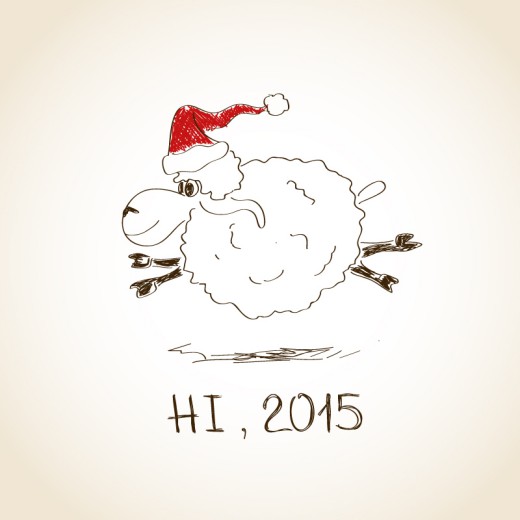 奔向2015的球形绵羊矢量素材16图库网精选