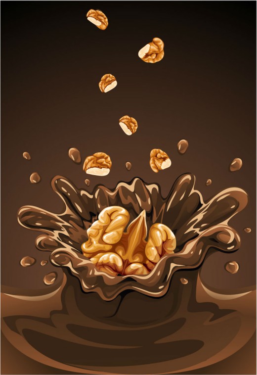 核桃巧克力饮料矢量素材16设计网精