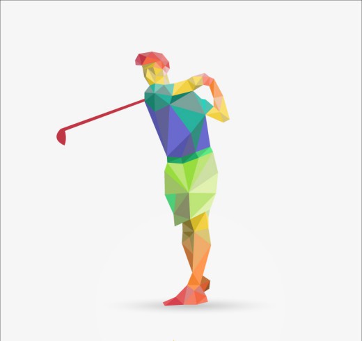 抽象高尔夫球手设计矢量素材16素材网精选