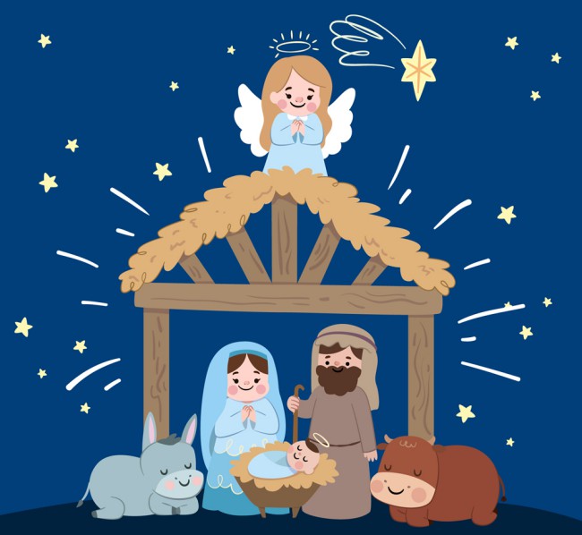 卡通基督诞生场景矢量素材16图库网