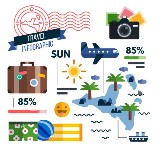 创意度假旅行信息图矢量素材16设计