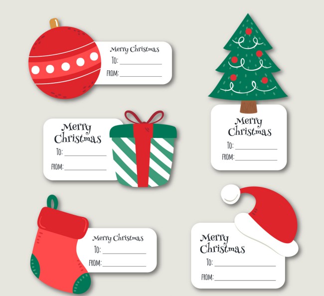 5款创意圣诞节留言卡矢量素材16图库网精选