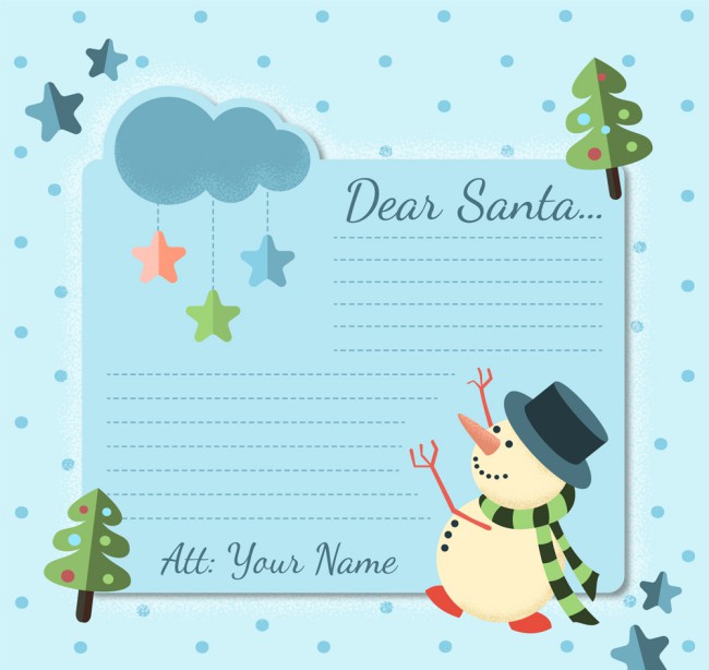 创意雪人圣诞节信纸矢量素材普贤居素材网精选