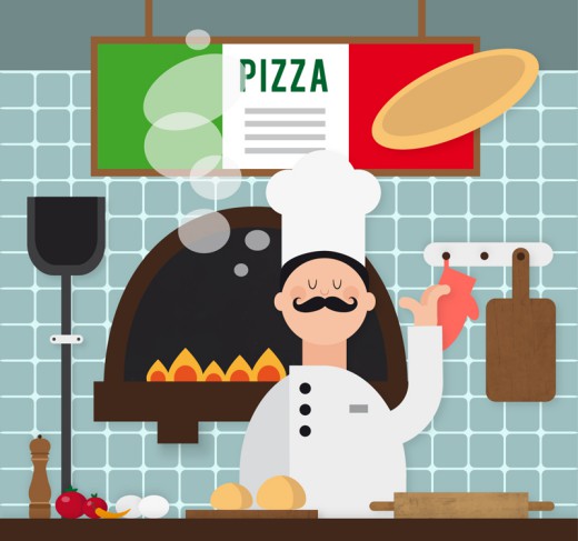 意大利厨师插画矢量素材16设计网精选