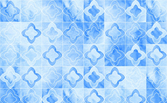 蓝色花纹无缝背景矢量素材16图库网精选