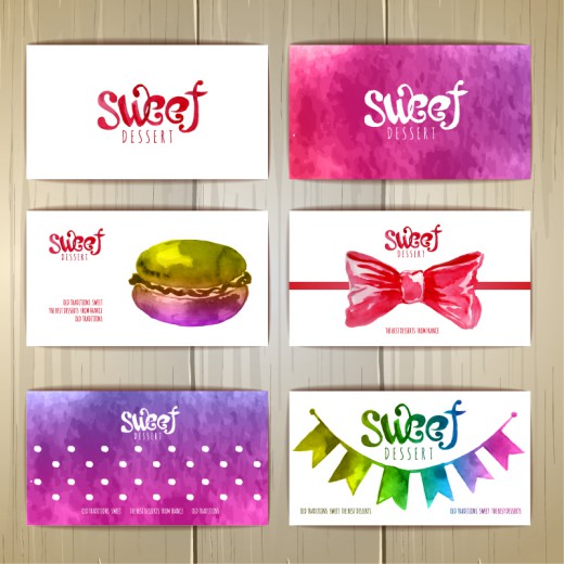 6款可爱甜点卡片矢量素材16图库网精选