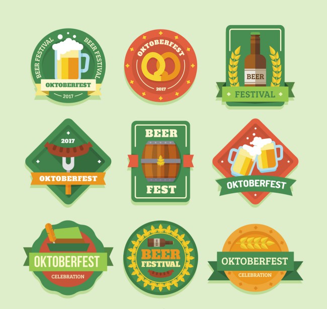 9款创意啤酒节标签矢量素材16图库网精选