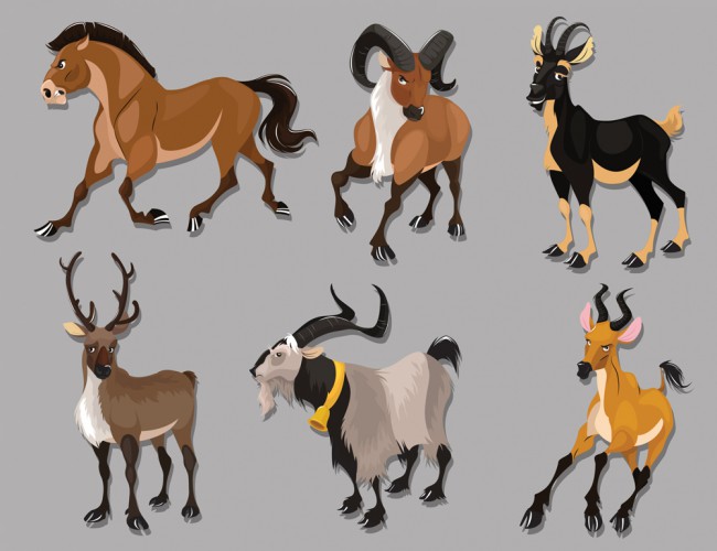 6款卡通动感野生动物矢量素材16设计网精选