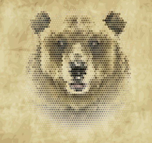 创意棕熊像素头像矢量素材16设计网