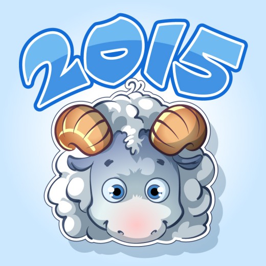 2015可爱卡通绵羊设计矢量素材16设
