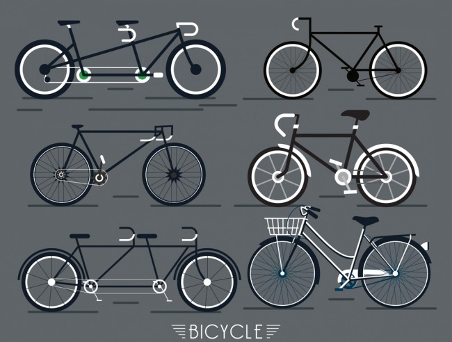 6款创意黑色单车设计矢量图16设计网精选