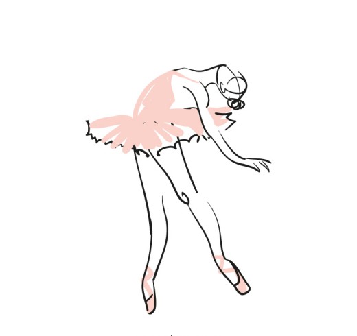 粉色芭蕾舞女郎矢量素材16设计网精